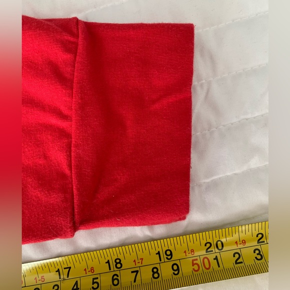 Gaze Cropped Top Crewneck Long Sleeve Red Shirt Black White Stripe Women Size M - Picture 8 of 10